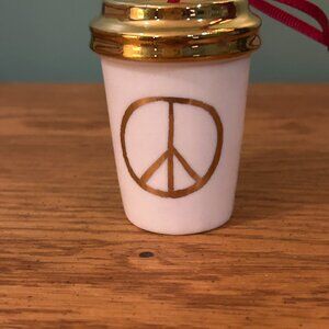 STARBUCKS PEACE SIGN ORNAMENT BRAND NEW MEVER USED